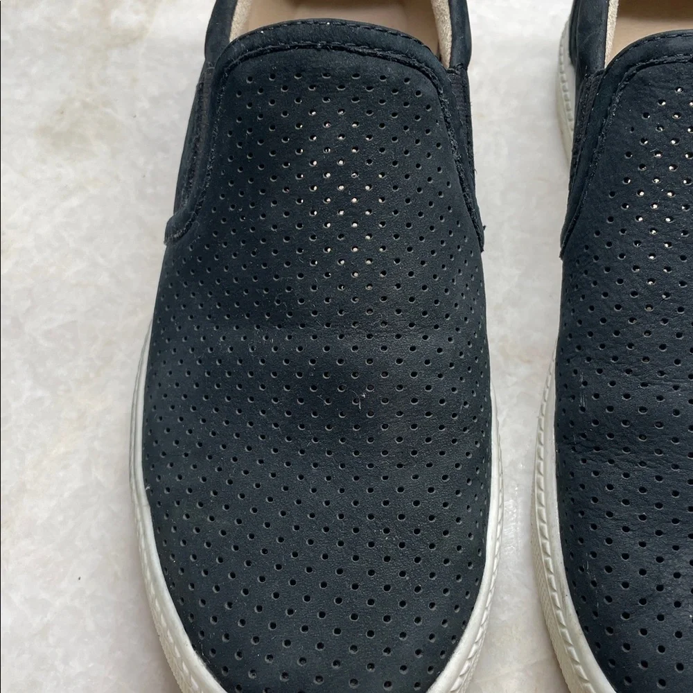 Earth Midnight Black Suede Perforated Slip-Ons. Size 7. - Picture 2 of 6